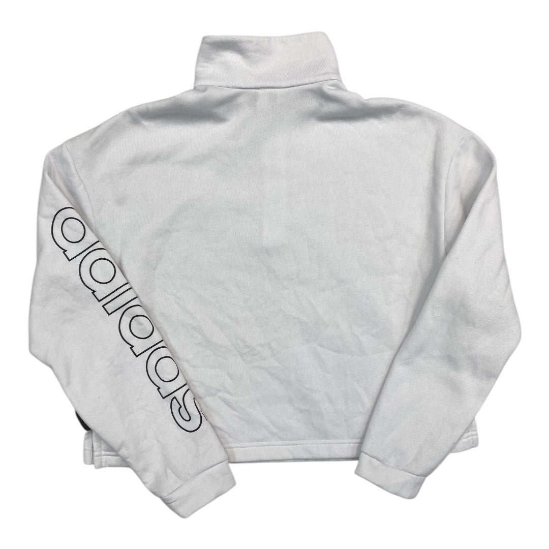 Athletic Sweatshirt Collar By Adidas In White, Size: L