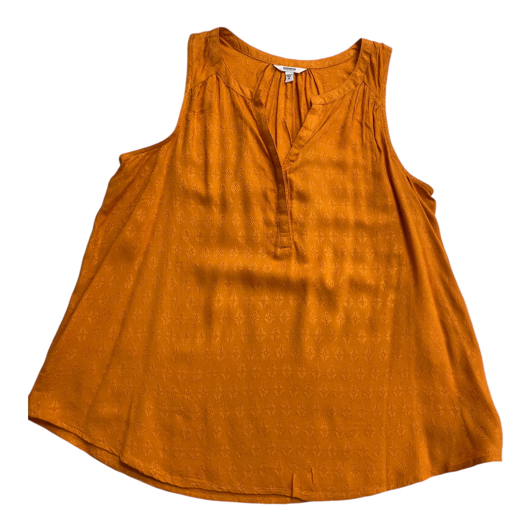 Top Sleeveless By Sonoma In Orange, Size: S