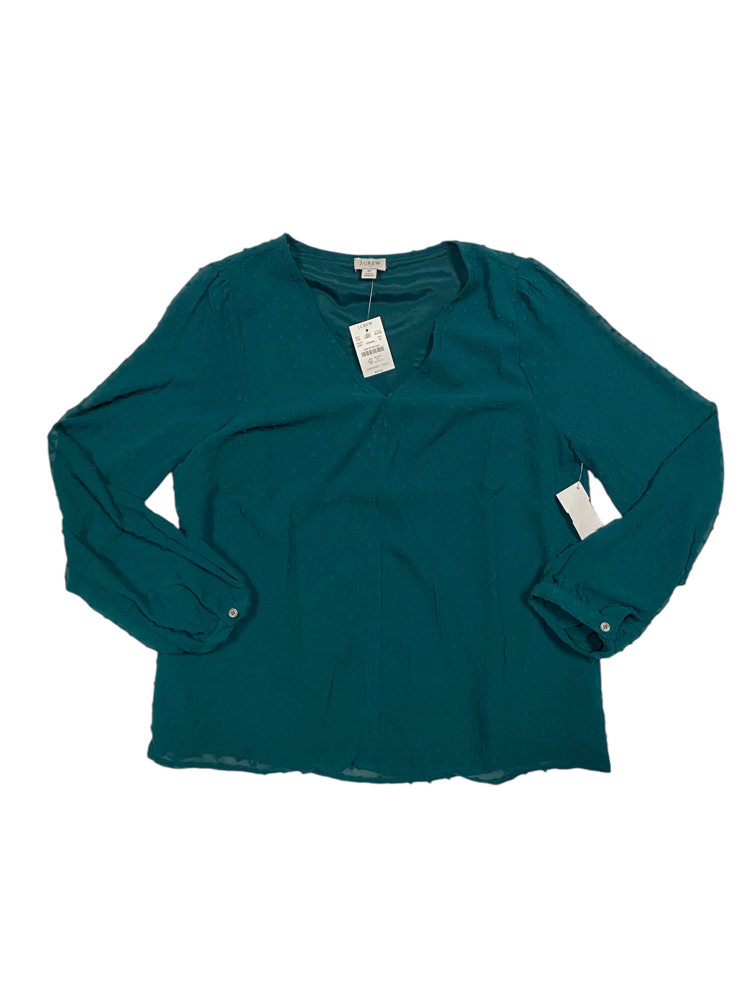 Top Long Sleeve By J. Crew In Green, Size: M