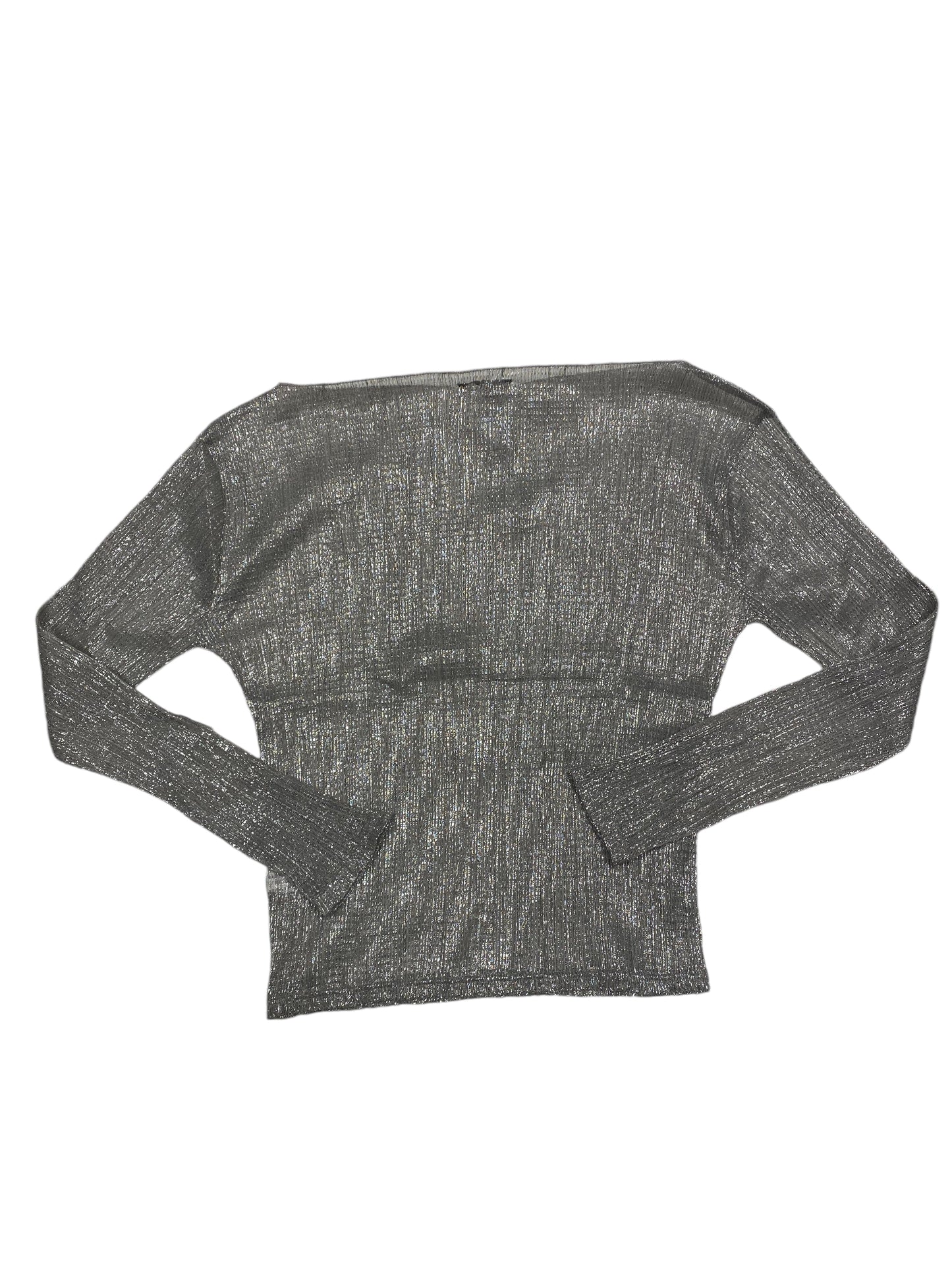 Top Long Sleeve By J. Crew In Silver, Size: S