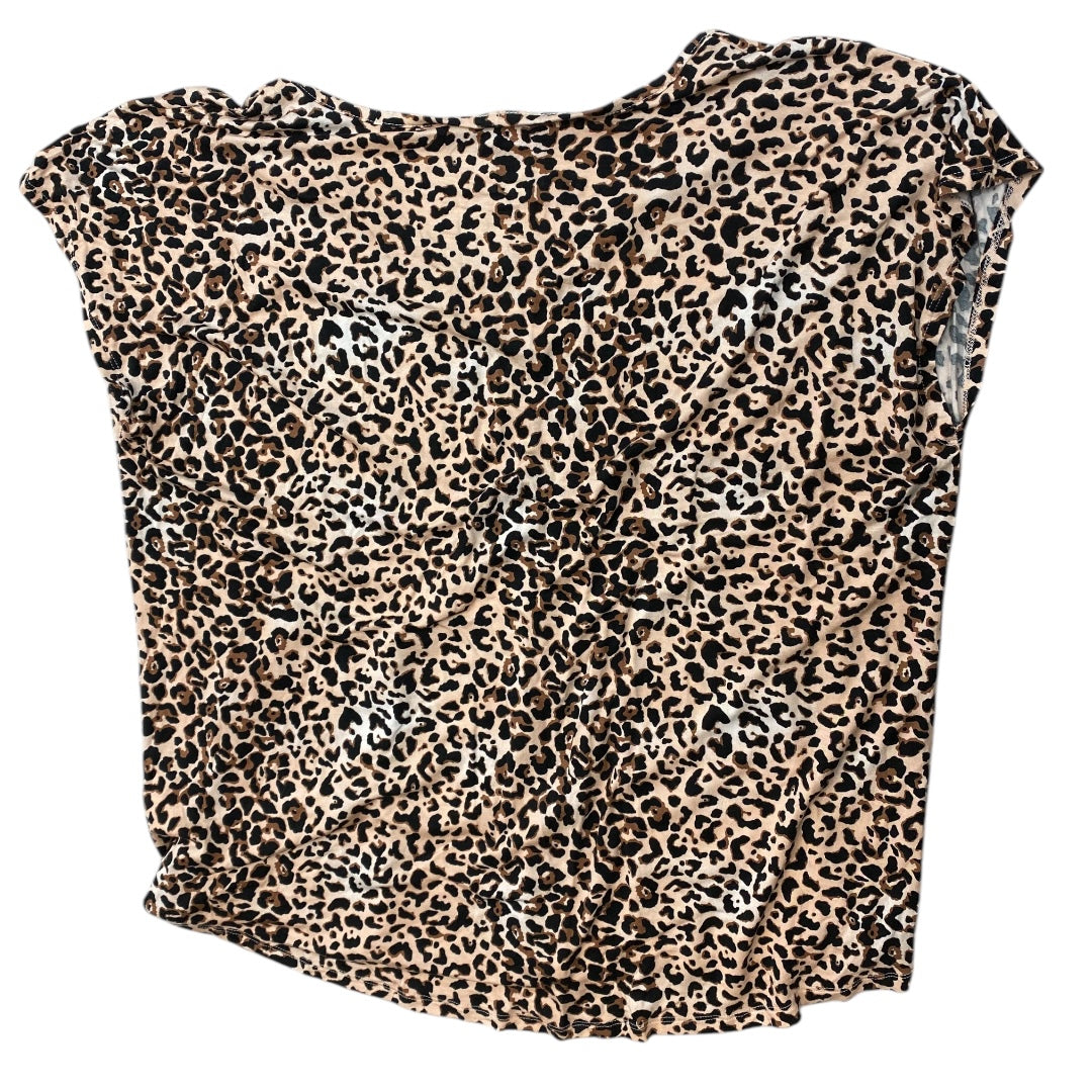 Top Short Sleeve By Maurices In Animal Print, Size: 1x