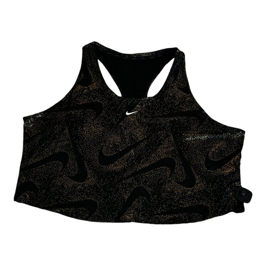 Athletic Tank Top By Nike In Black & Gold, Size: 2x