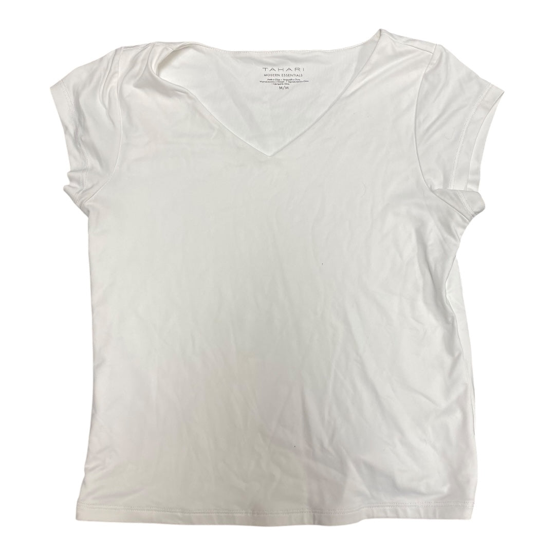 Top Short Sleeve Basic By T Tahari In White, Size: M