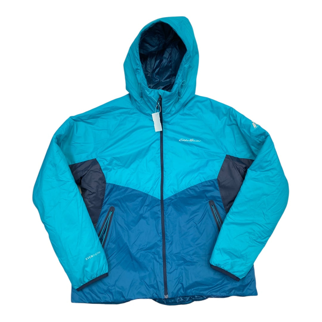 Jacket Puffer & Quilted By Eddie Bauer In Blue, Size: L