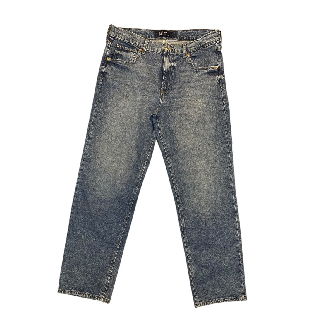 Jeans Straight By Gap In Blue Denim, Size: 12