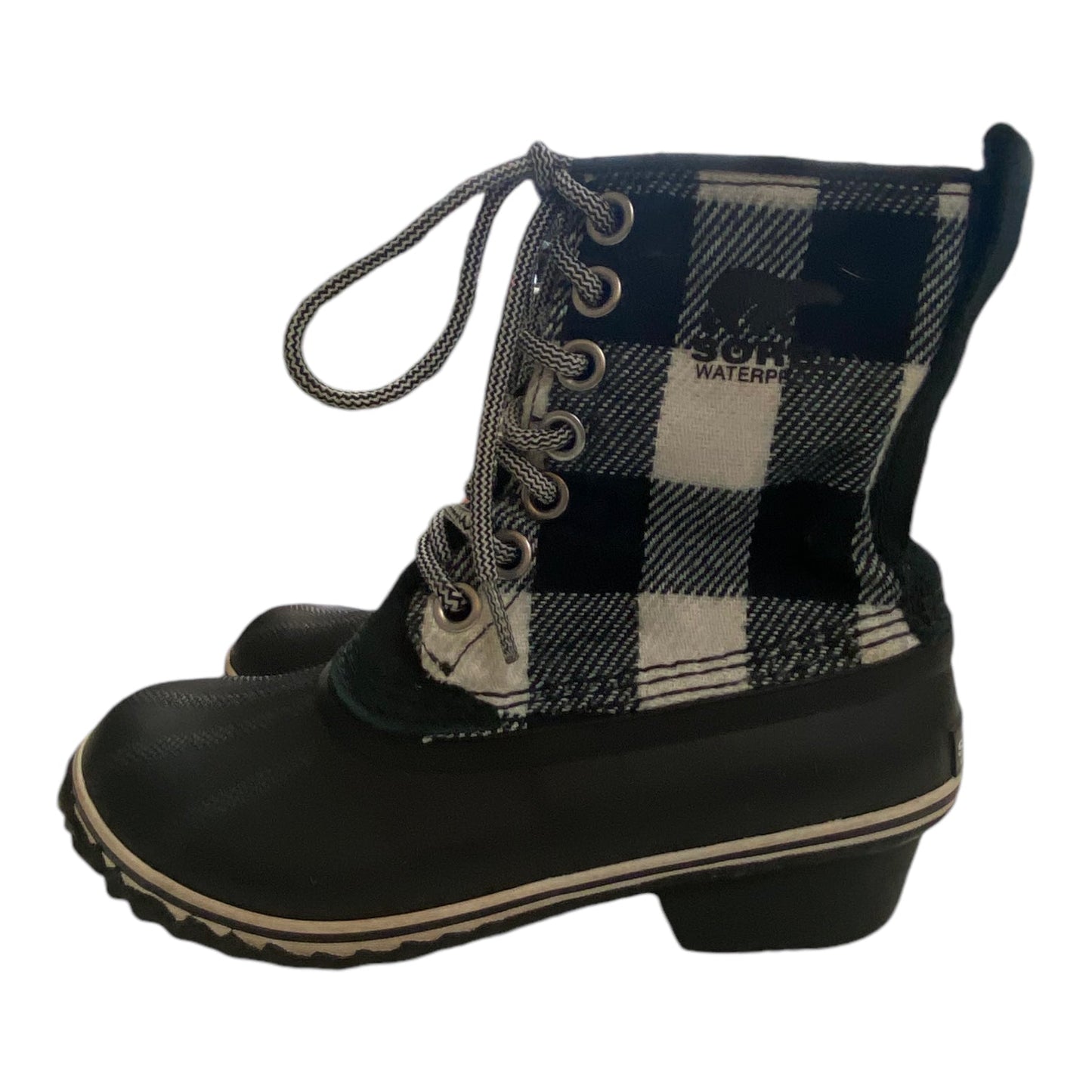 Boots Ankle Heels By Sorel In Black & White, Size: 6