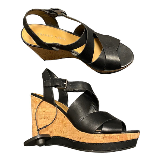 Shoes Heels Wedge By Franco Sarto In Black & Brown, Size: 8.5