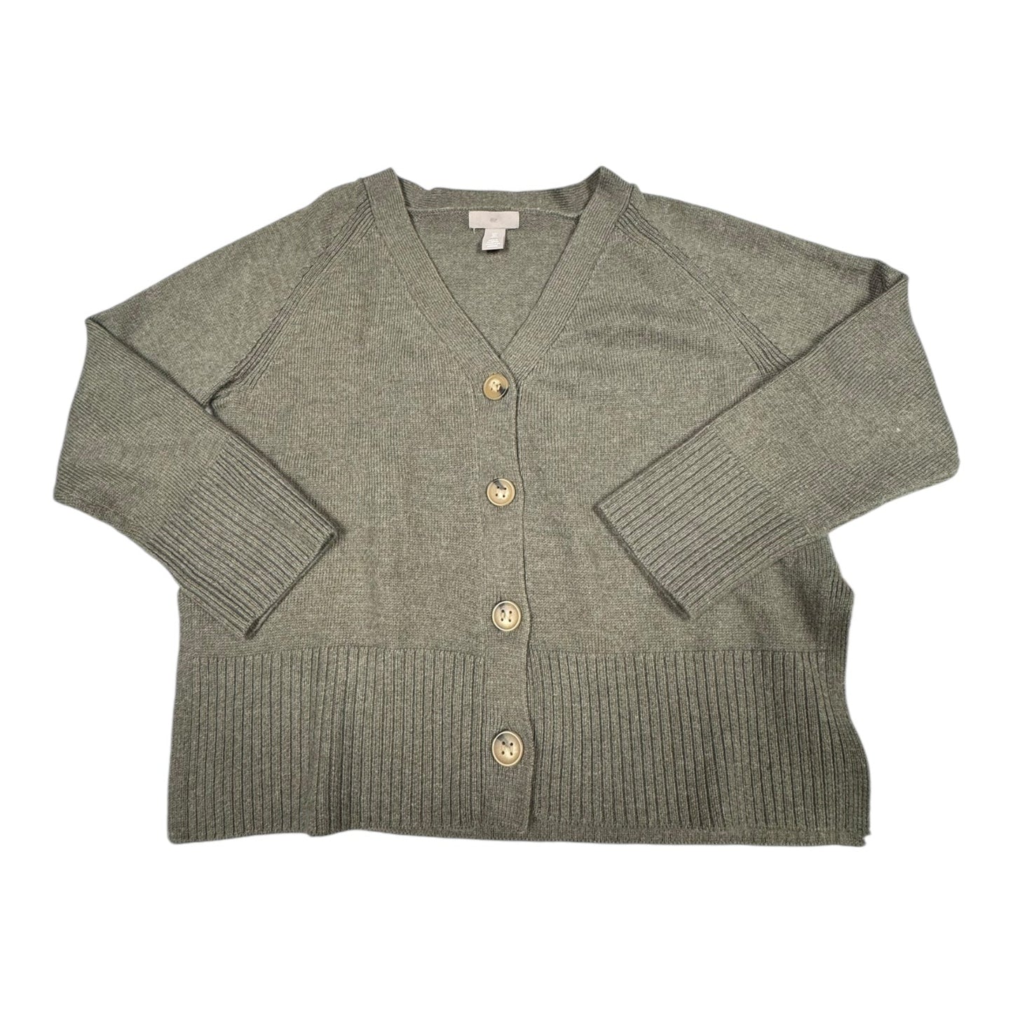 Sweater Cardigan By H&m In Green, Size: S