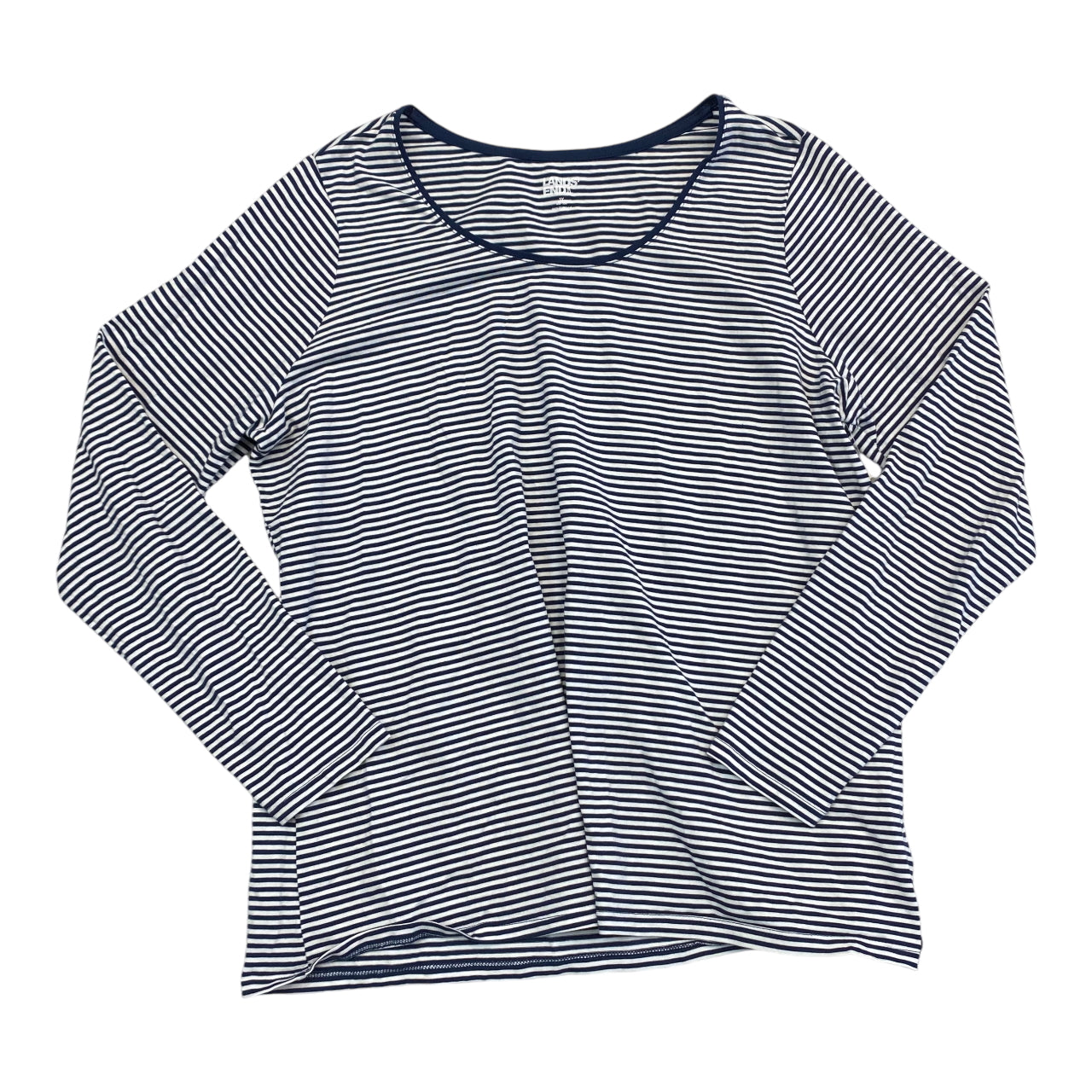 Top Long Sleeve Basic By Lands End In Striped Pattern, Size: 1x