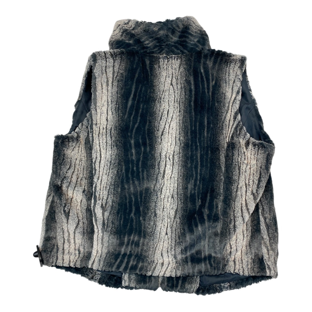 Vest Faux Fur & Sherpa By Tribal In Grey & White, Size: M