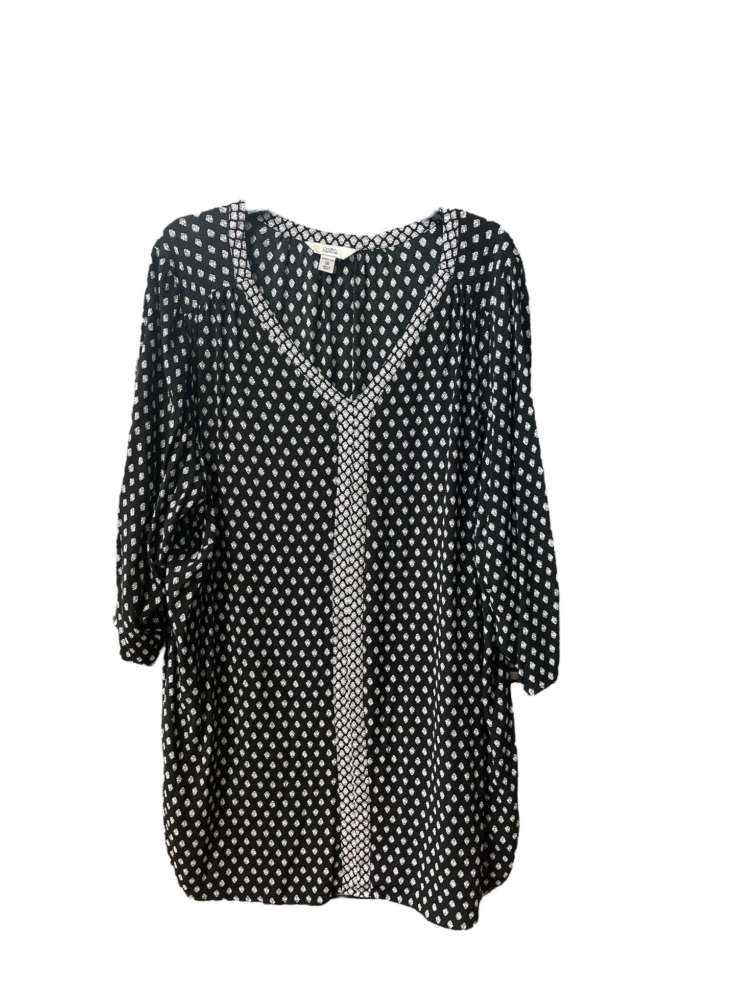 Top Long Sleeve By Croft And Barrow In Black & White, Size: 2x