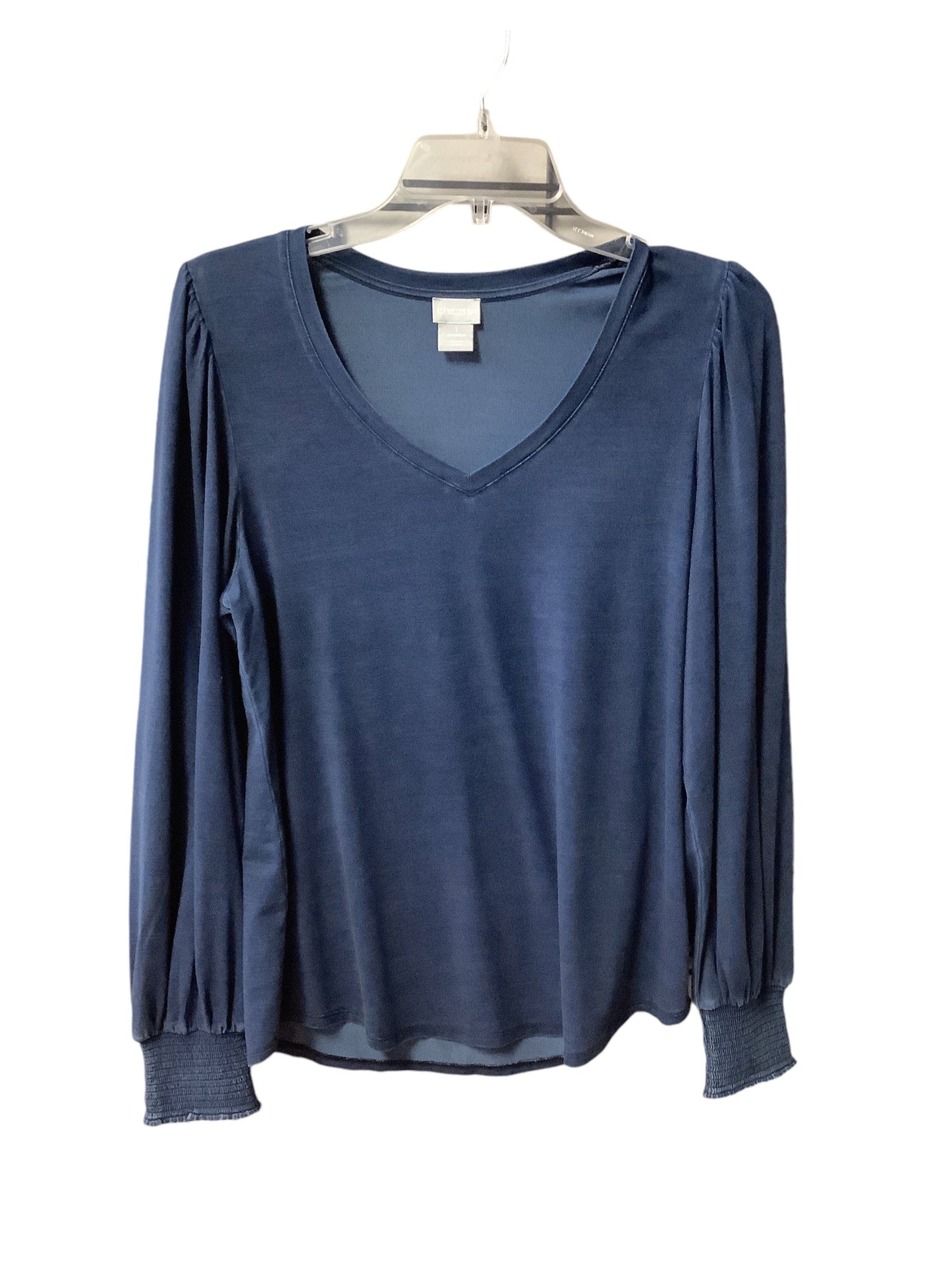 Top Long Sleeve By Chicos In Blue, Size: M