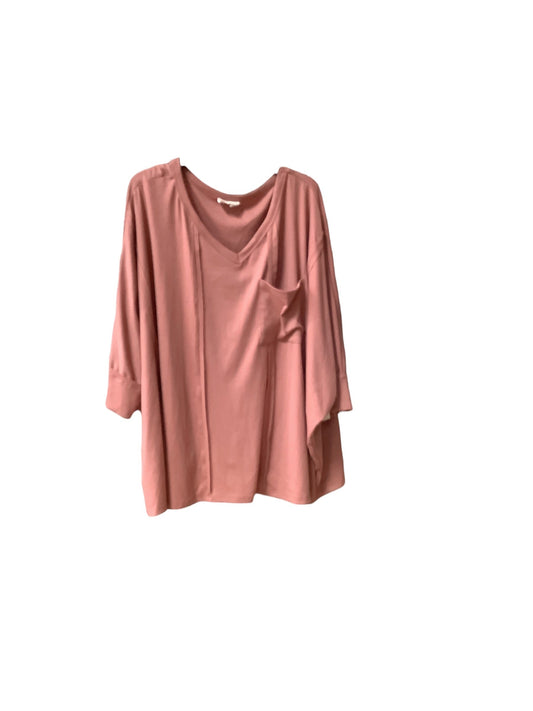 Top Long Sleeve By Andree By Unit In Pink, Size: 2x