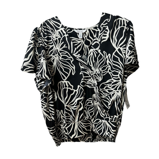 Top Short Sleeve By Nine West Apparel In Black & White, Size: Xl