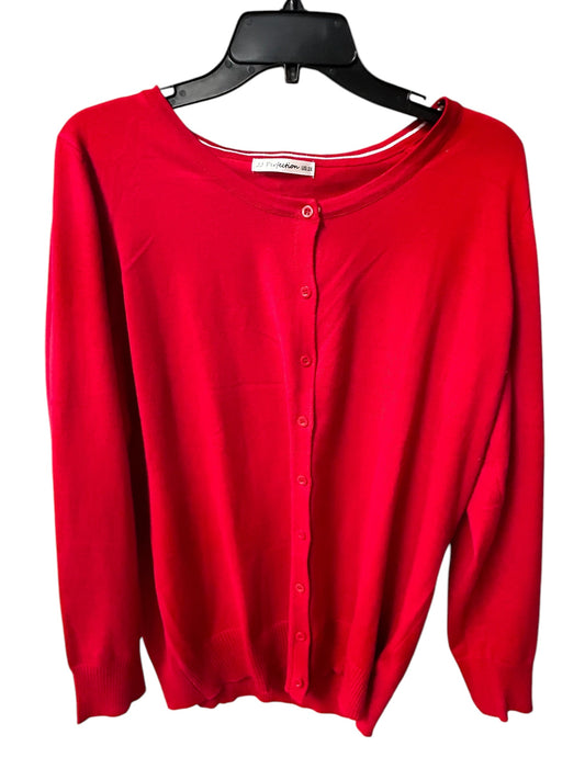 Sweater Cardigan By Clothes Mentor In Red, Size: 3x