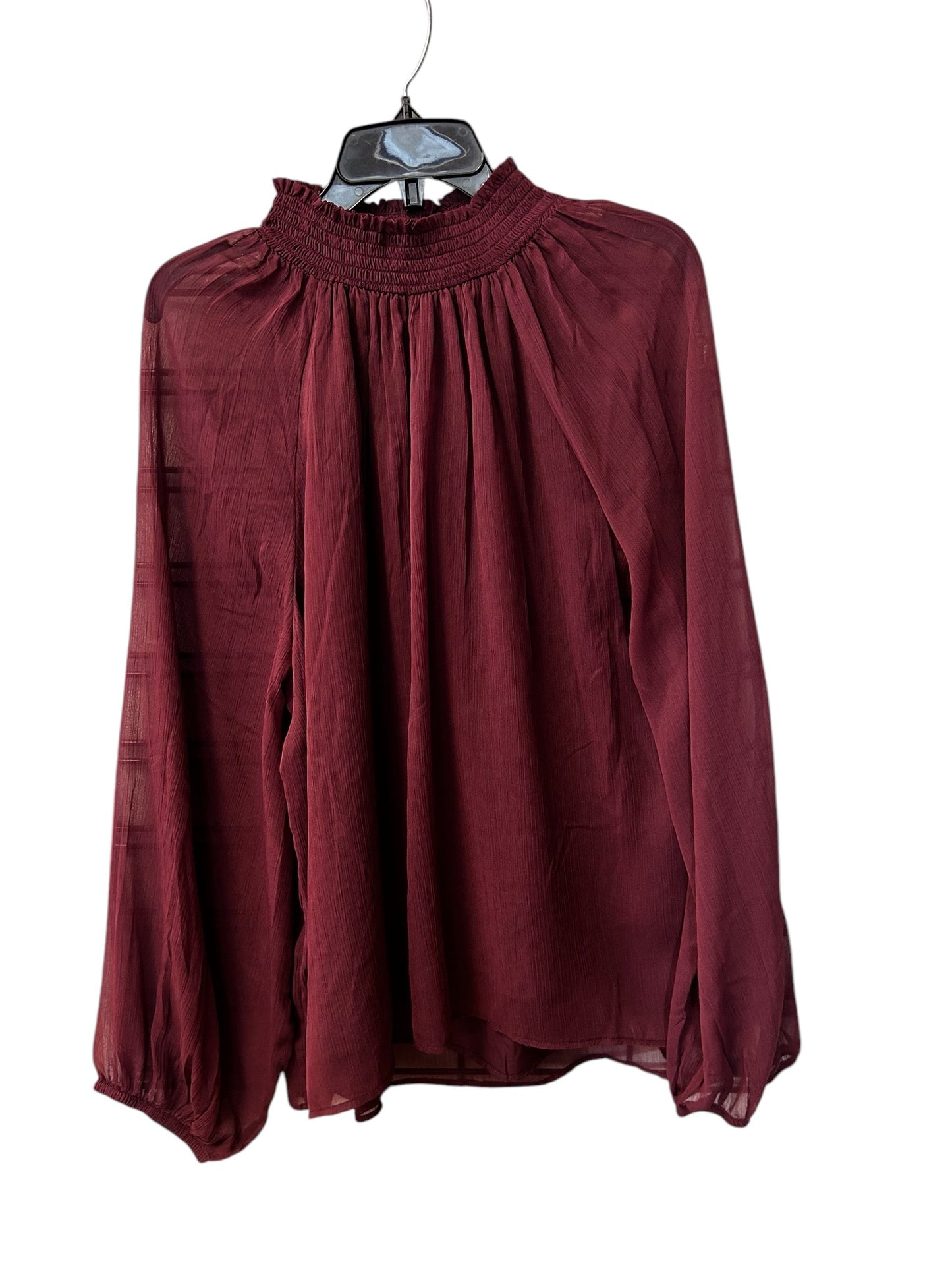 Top Long Sleeve By Joie In Wine, Size: Xxl