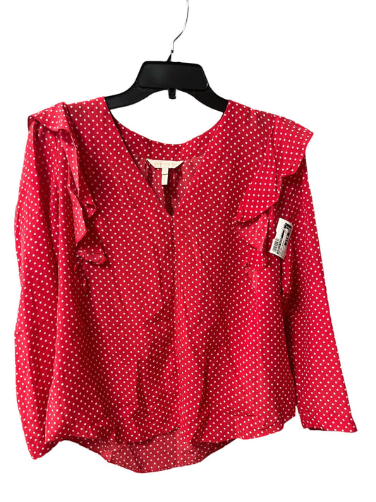 Top Long Sleeve By Rebecca Taylor In Polkadot Pattern, Size: 4