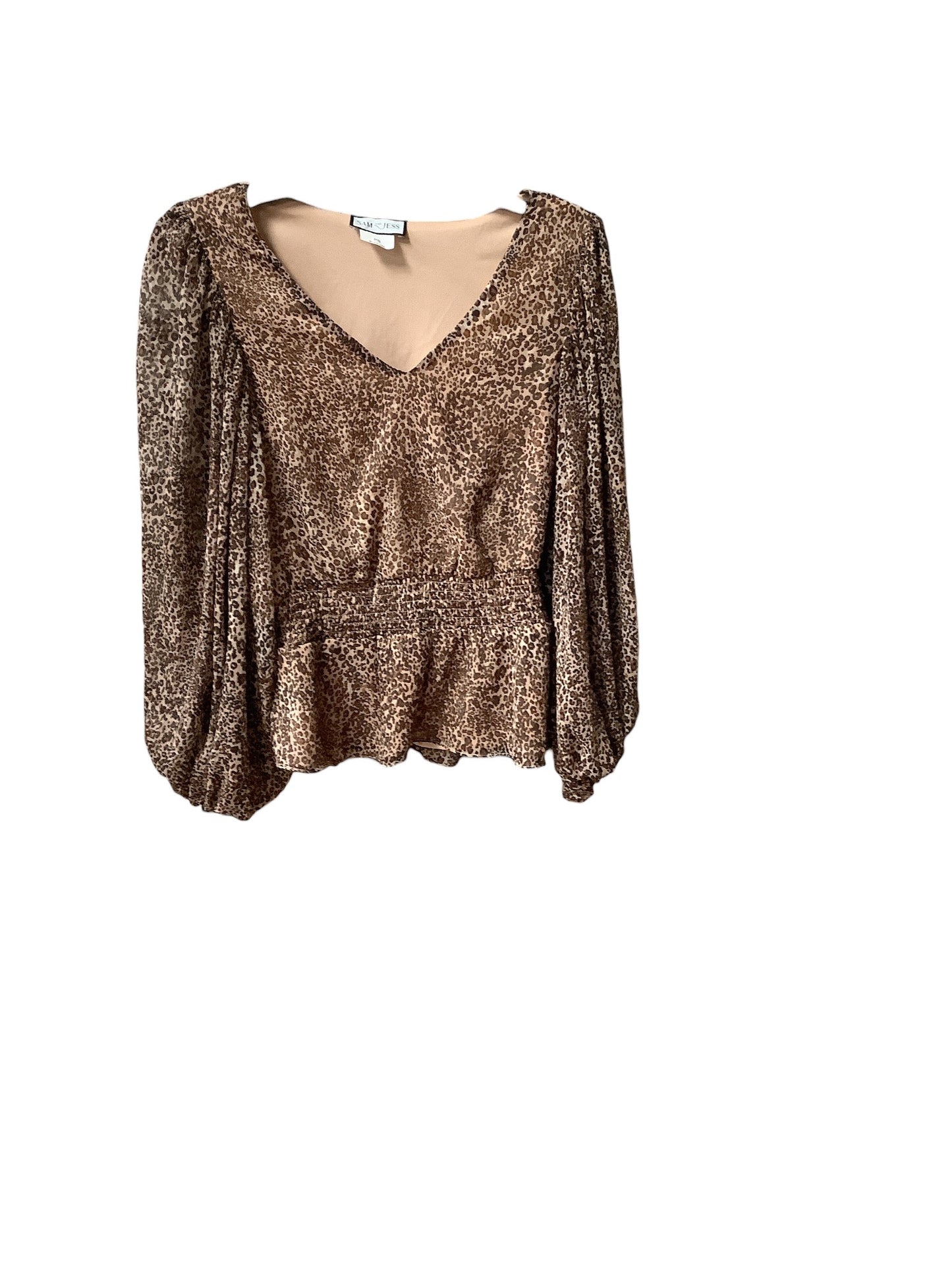 Top Long Sleeve By Clothes Mentor In Leopard Print, Size: Sp