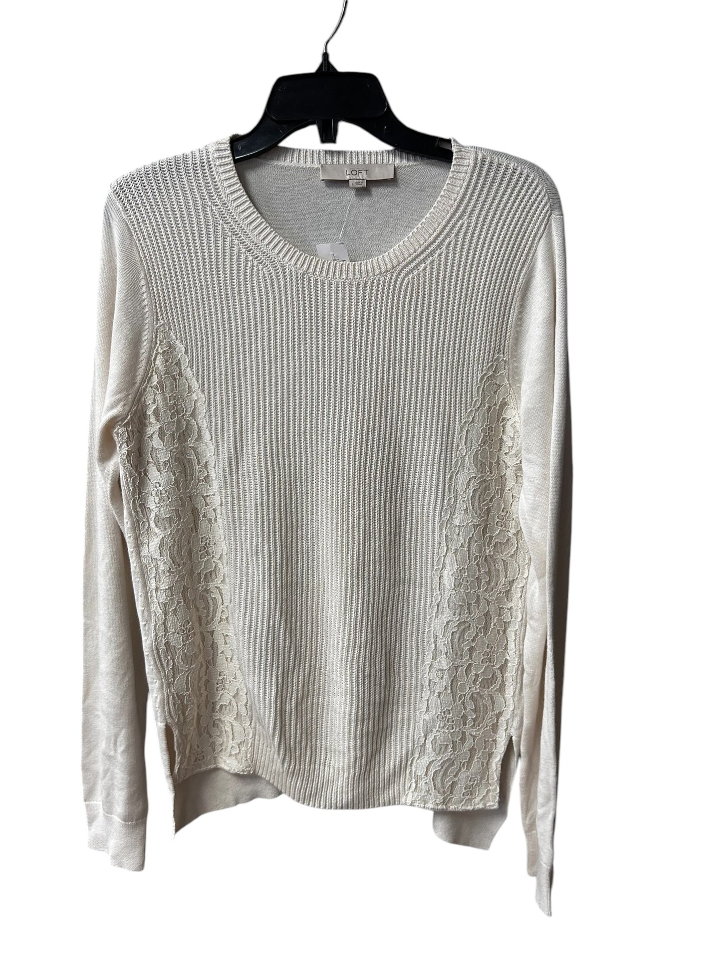 Sweater By Loft In White, Size: L