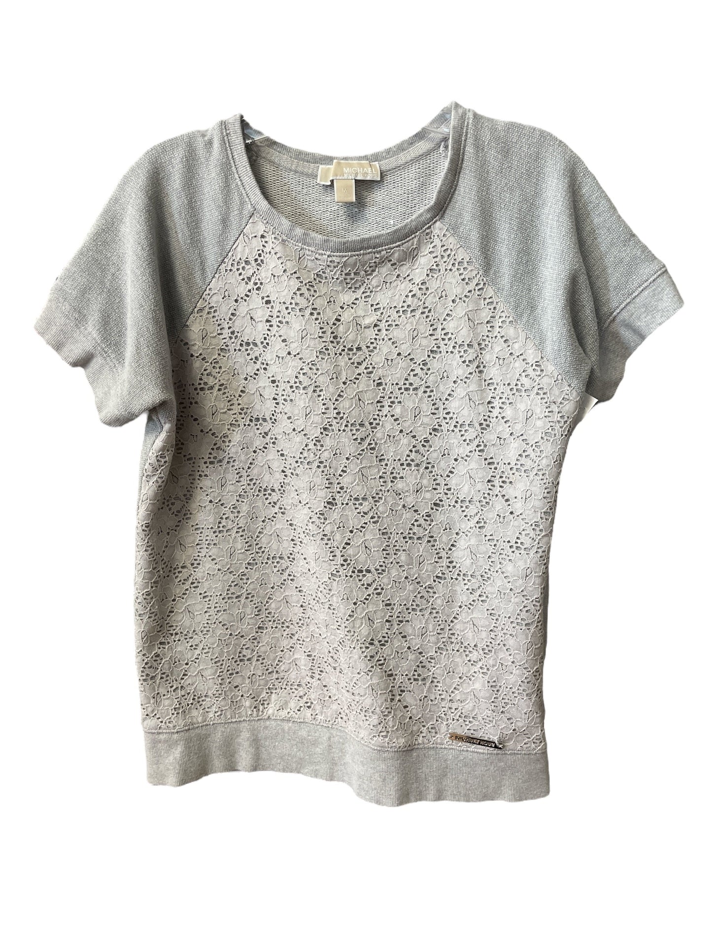 Top Short Sleeve Designer By Michael By Michael Kors In Grey, Size: M