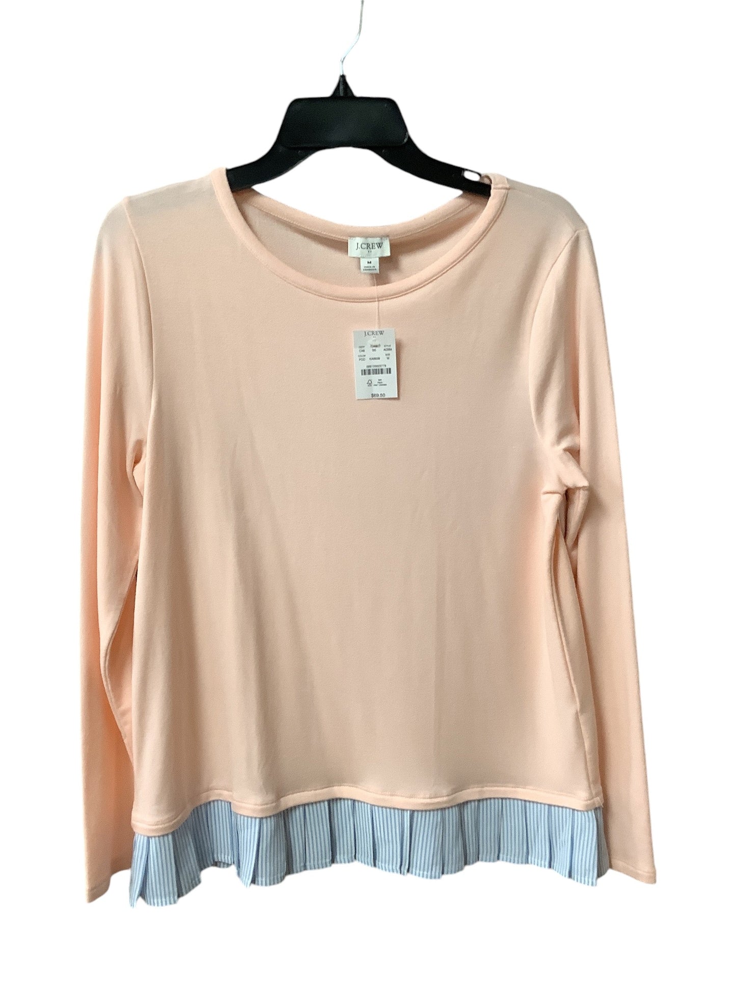 Top Long Sleeve By J Crew In Pink Blue, Size: M