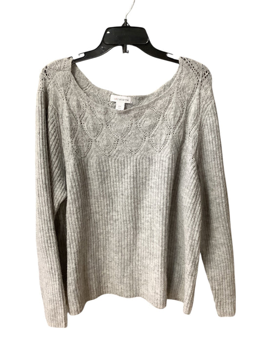 Sweater By Liz Claiborne In Grey, Size: Xxl