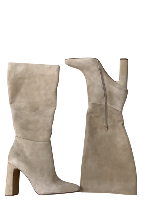 Boots Knee Heels By Steve Madden In Beige, Size: 10