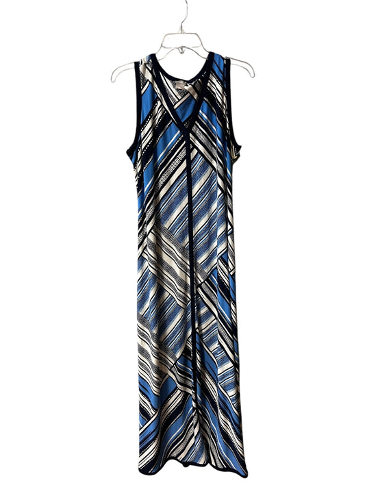 Dress Casual Maxi By Chicos In Blue & White, Size: Xl