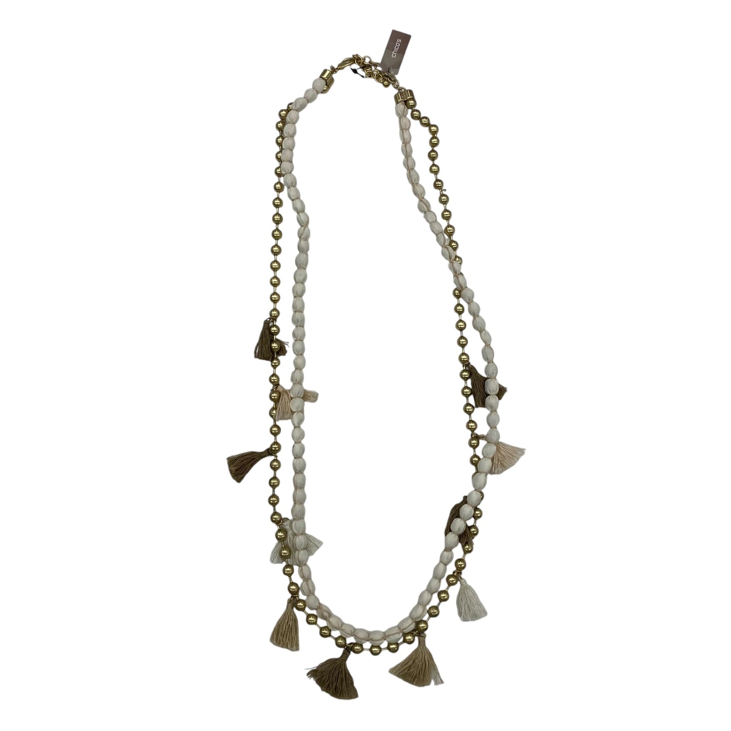 Necklace Chain By Chicos In Gold & White