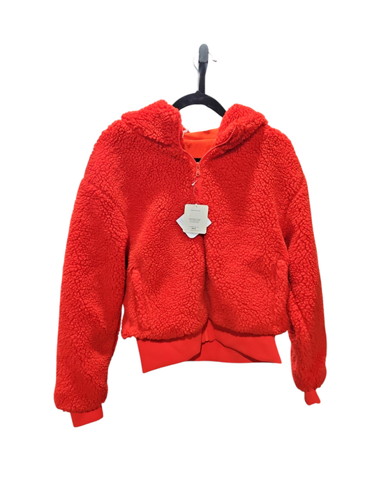 Jacket Faux Fur & Sherpa By Fabletics In Red, Size: M