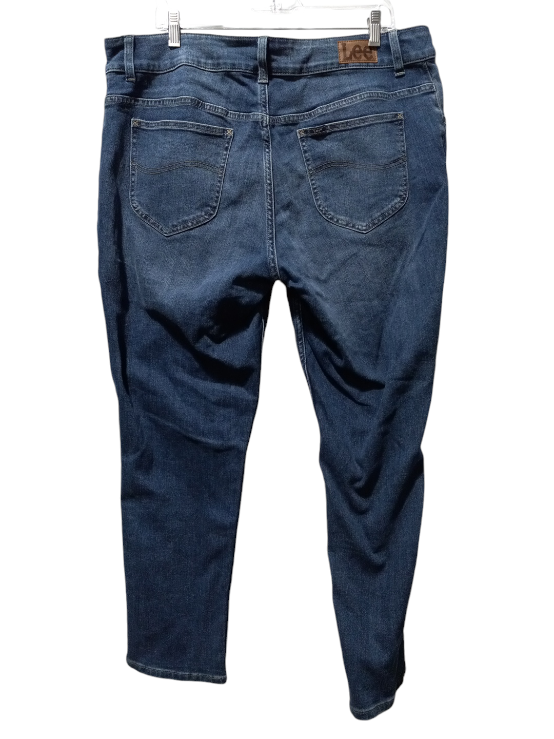 Jeans Straight By Lee In Blue Denim, Size: 18