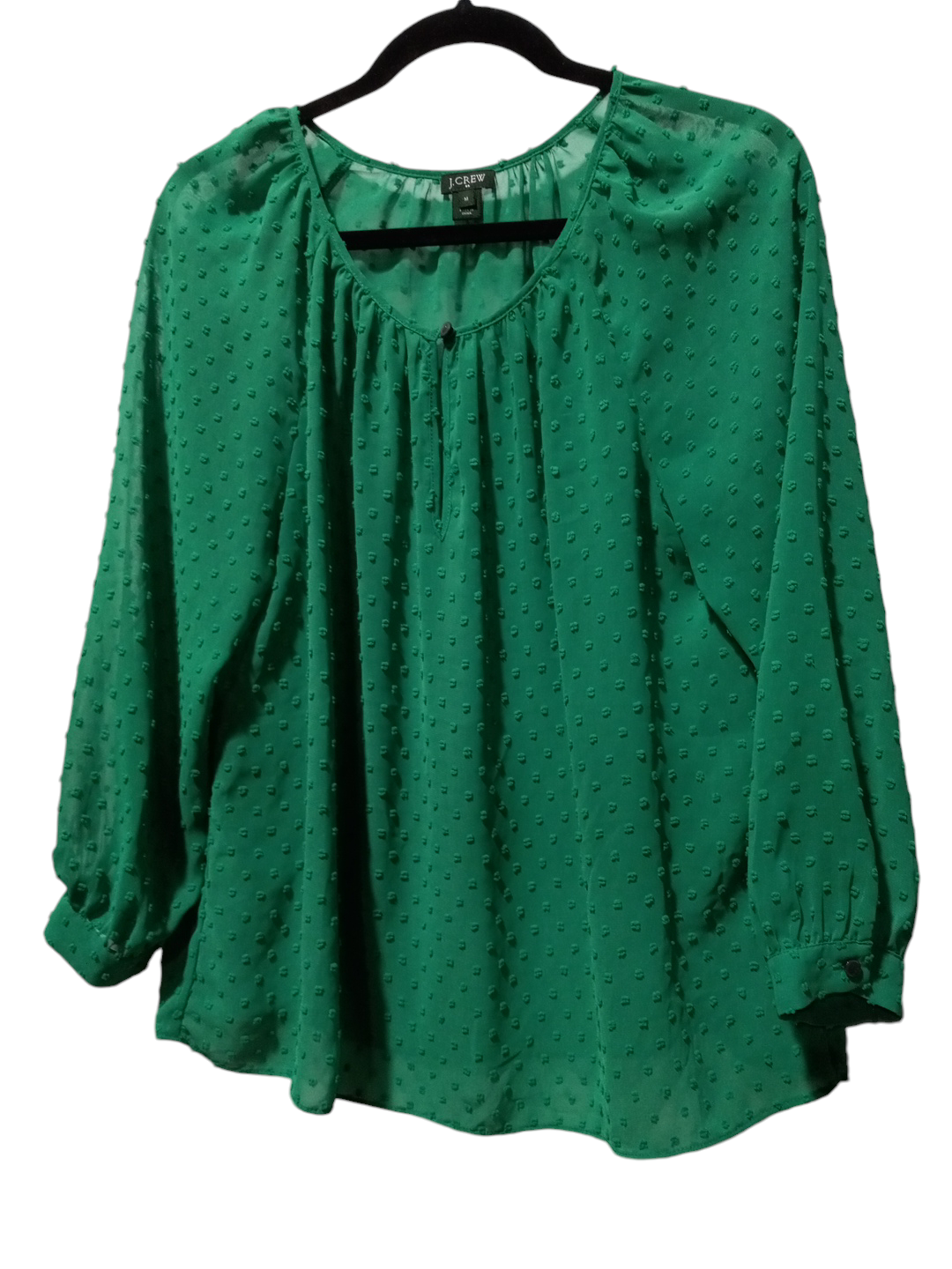 Blouse Long Sleeve By J. Crew In Green, Size: M