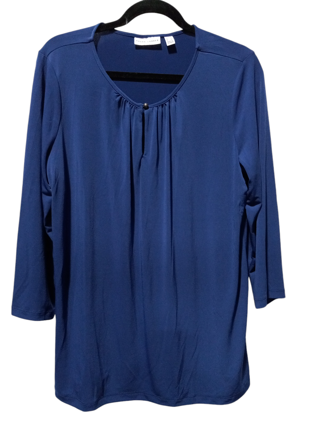 Blouse 3/4 Sleeve By Susan Graver In Blue, Size: L