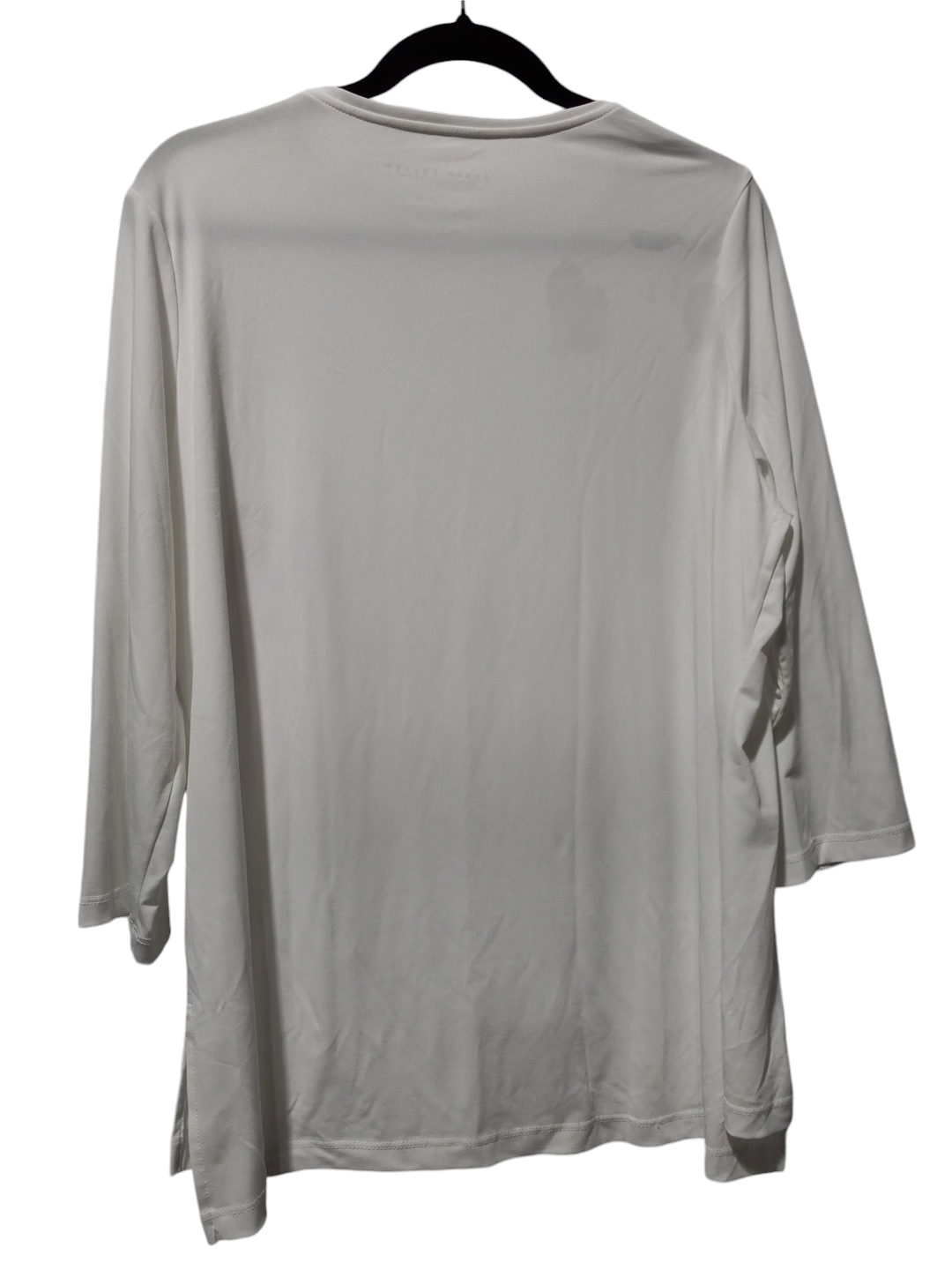 Blouse 3/4 Sleeve By Susan Graver In White, Size: L