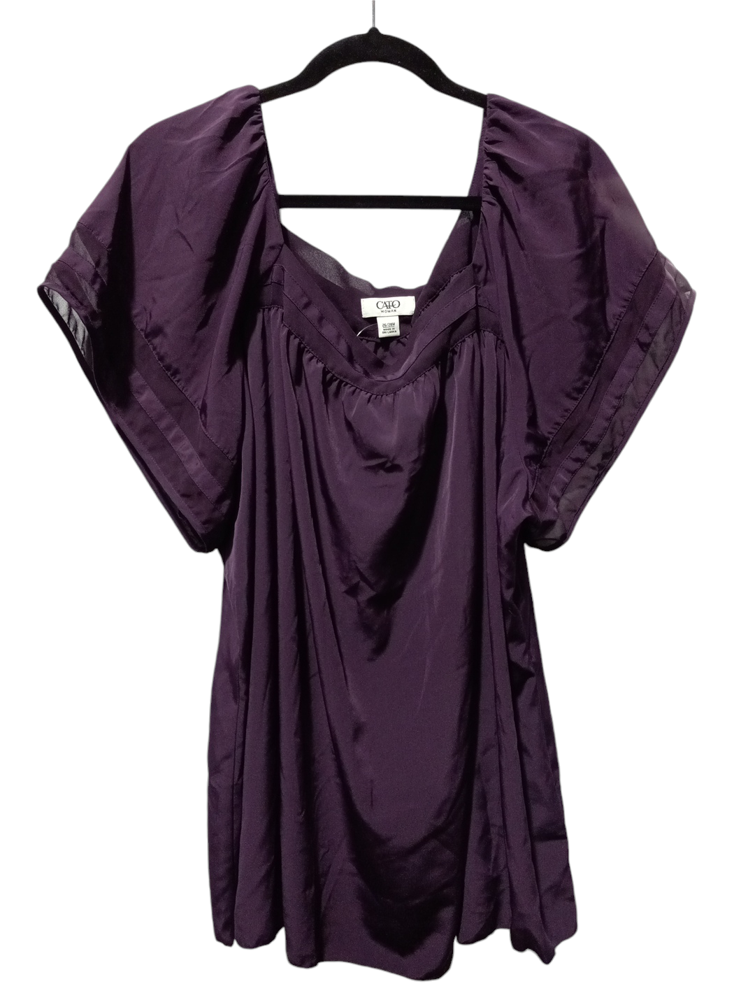 Blouse Short Sleeve By Cato In Purple, Size: 3x