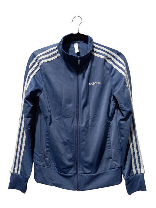 Athletic Jacket By Adidas In Blue & White, Size: S