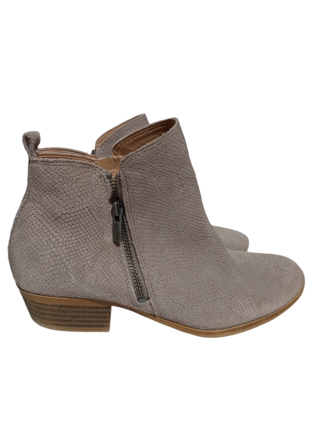 Boots Ankle Heels By Clothes Mentor In Taupe, Size: 5