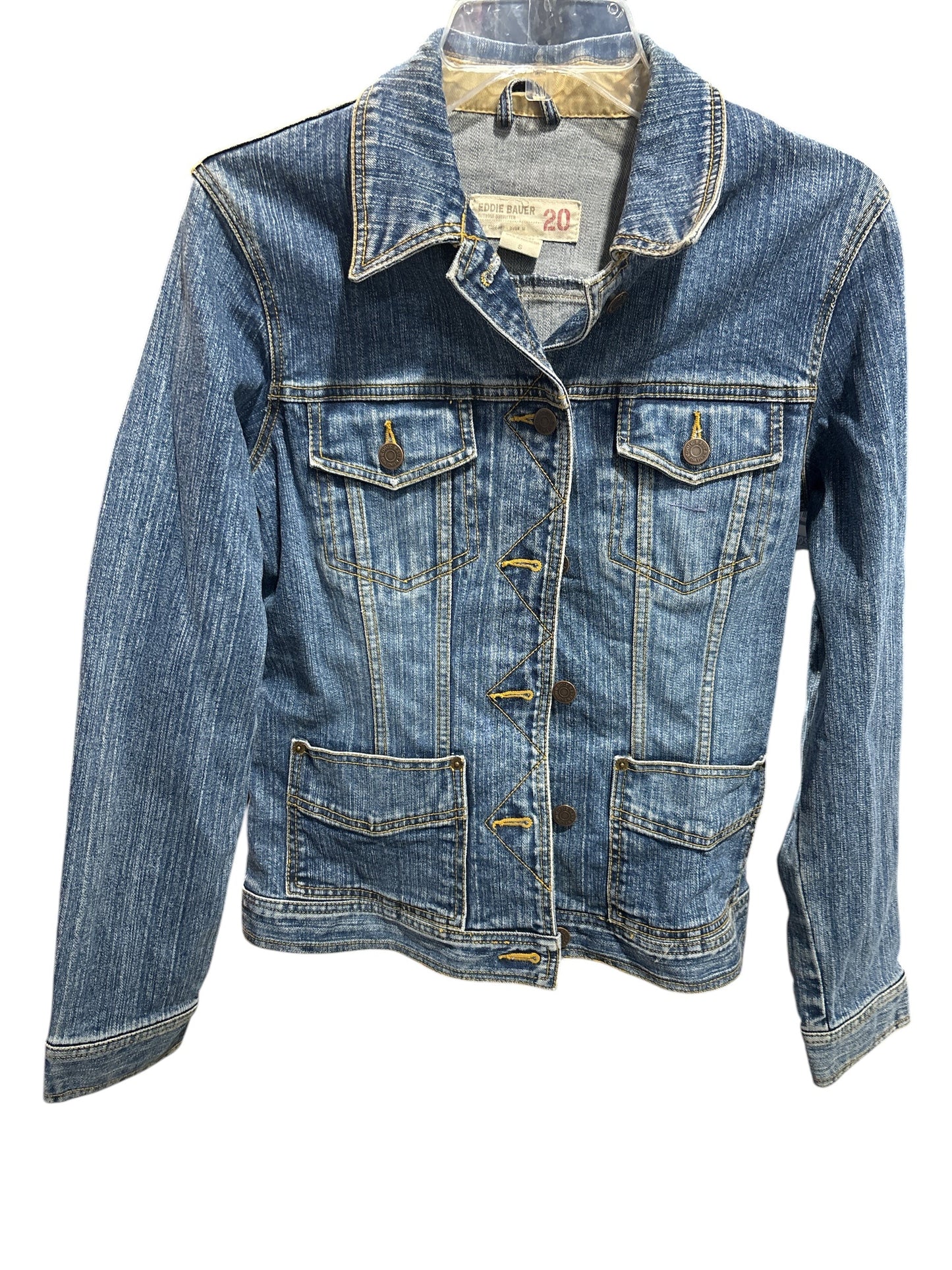 Jacket Denim By Eddie Bauer In Blue Denim, Size: S