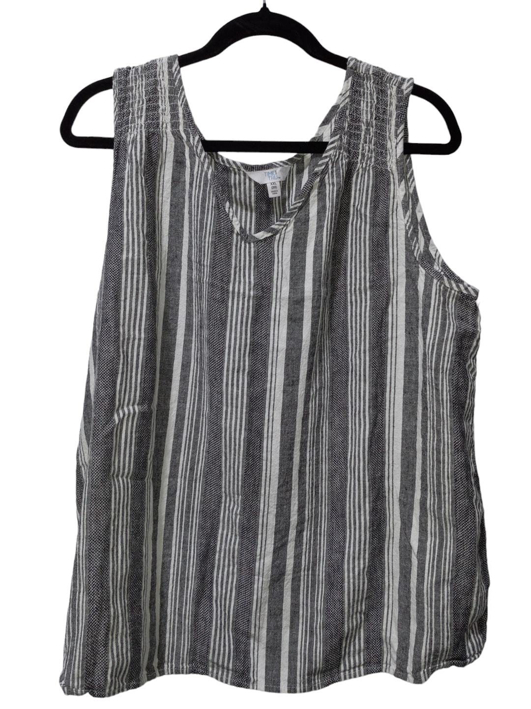 Striped Pattern Top Sleeveless Time And Tru, Size Xxl