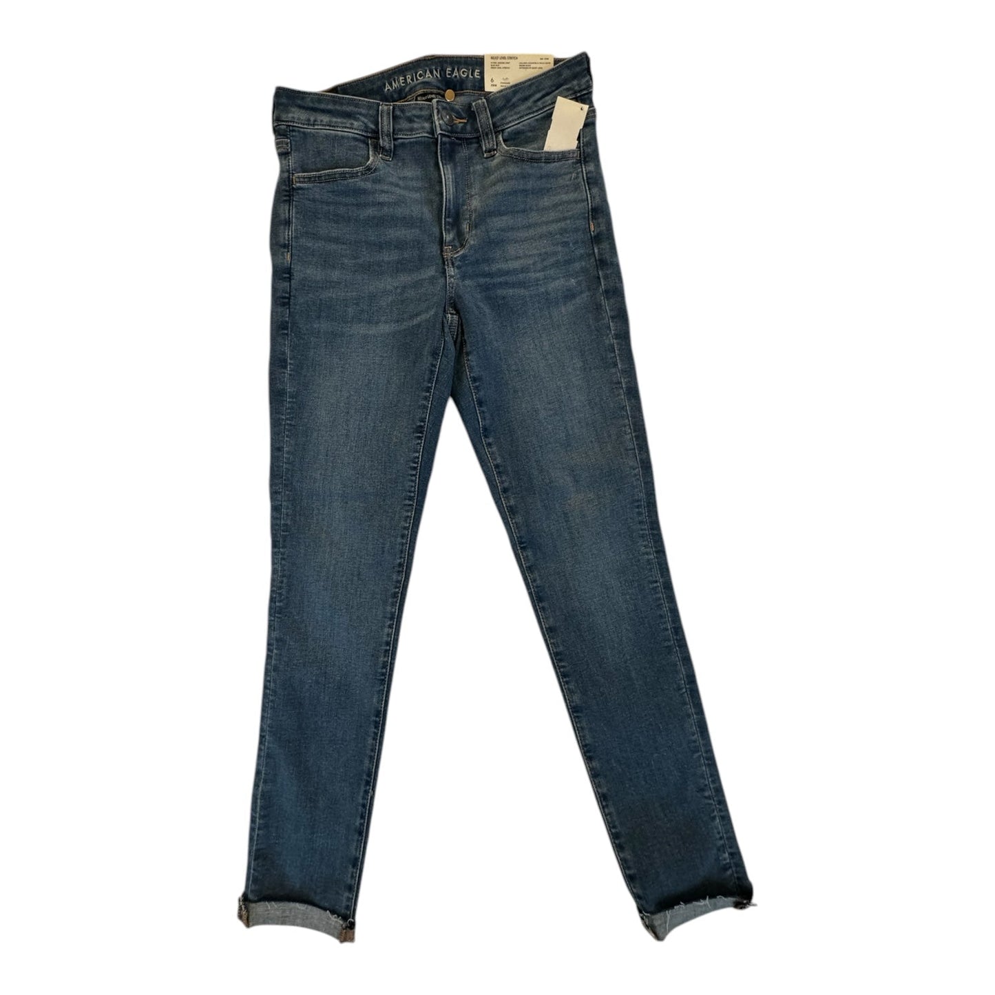 Jeans Skinny By American Eagle In Blue Denim, Size: 6