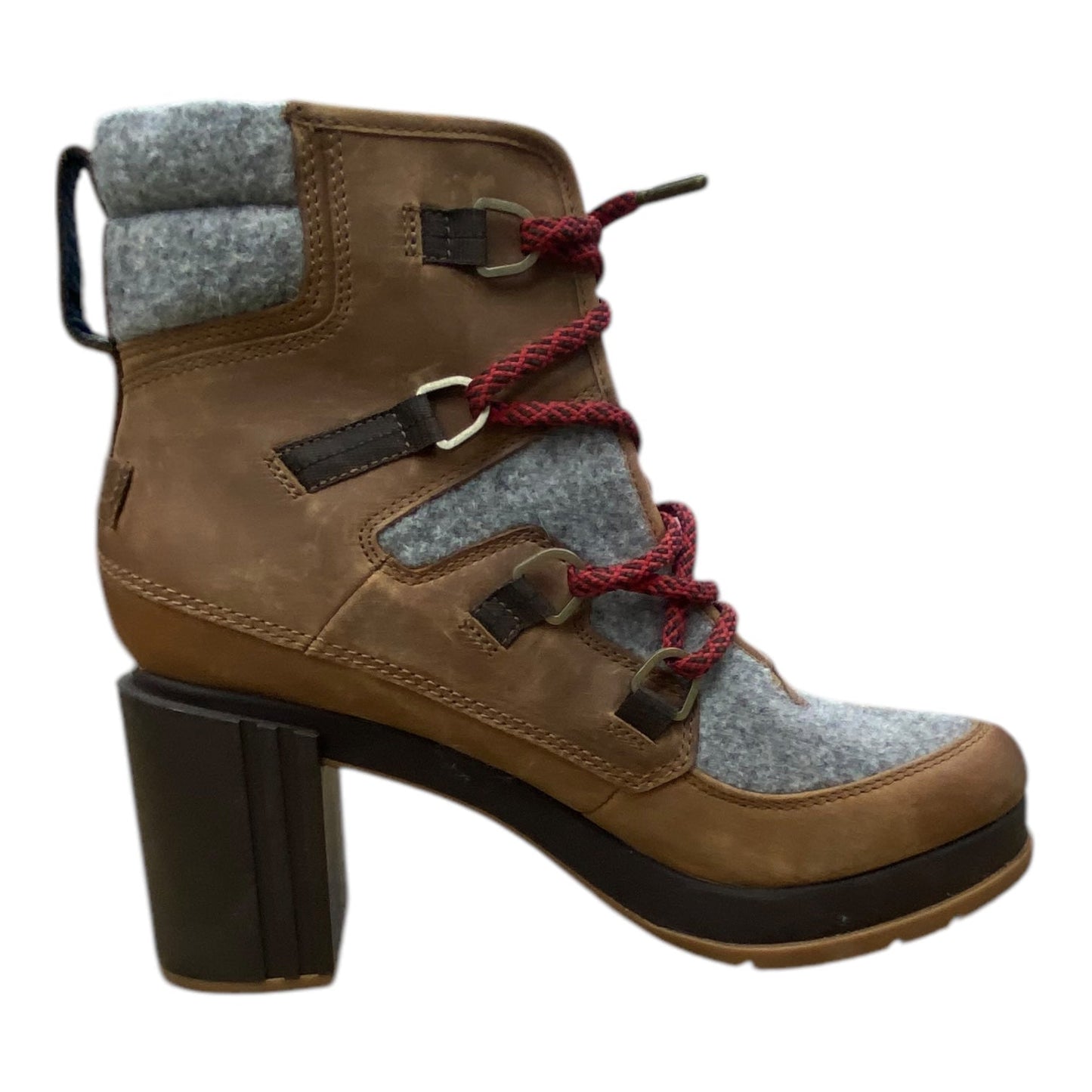 Boots Ankle Heels By Sorel In Brown & Grey, Size: 10