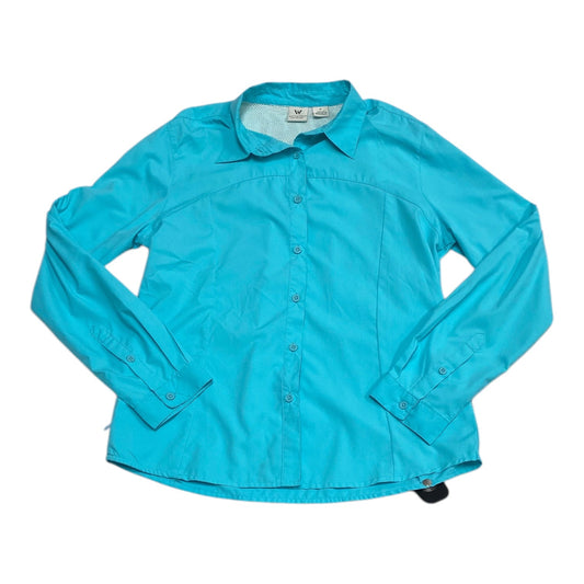 Athletic Top Long Sleeve Collar By WHITE SIERRA In Blue, Size: M