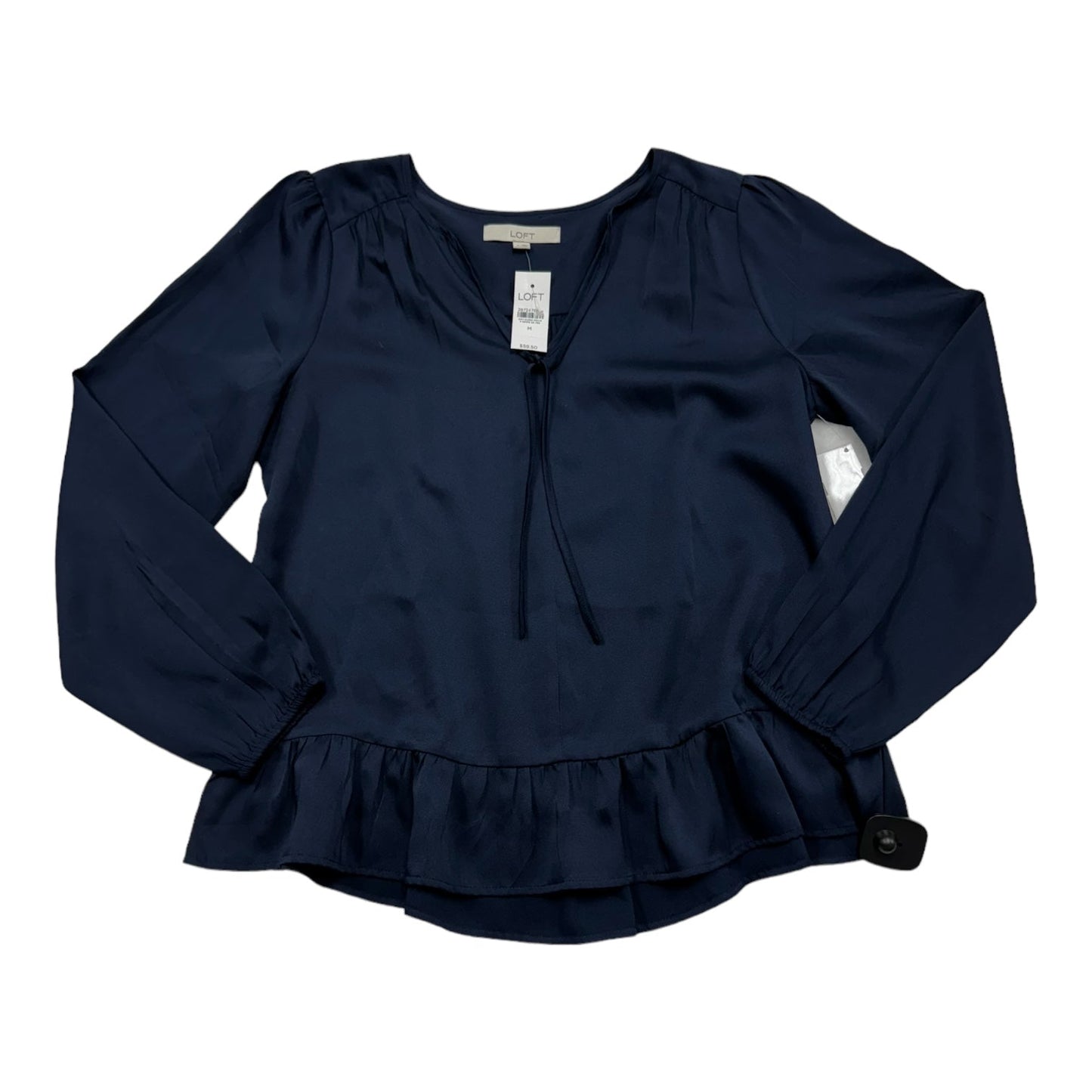 Navy Top Long Sleeve Loft, Size M