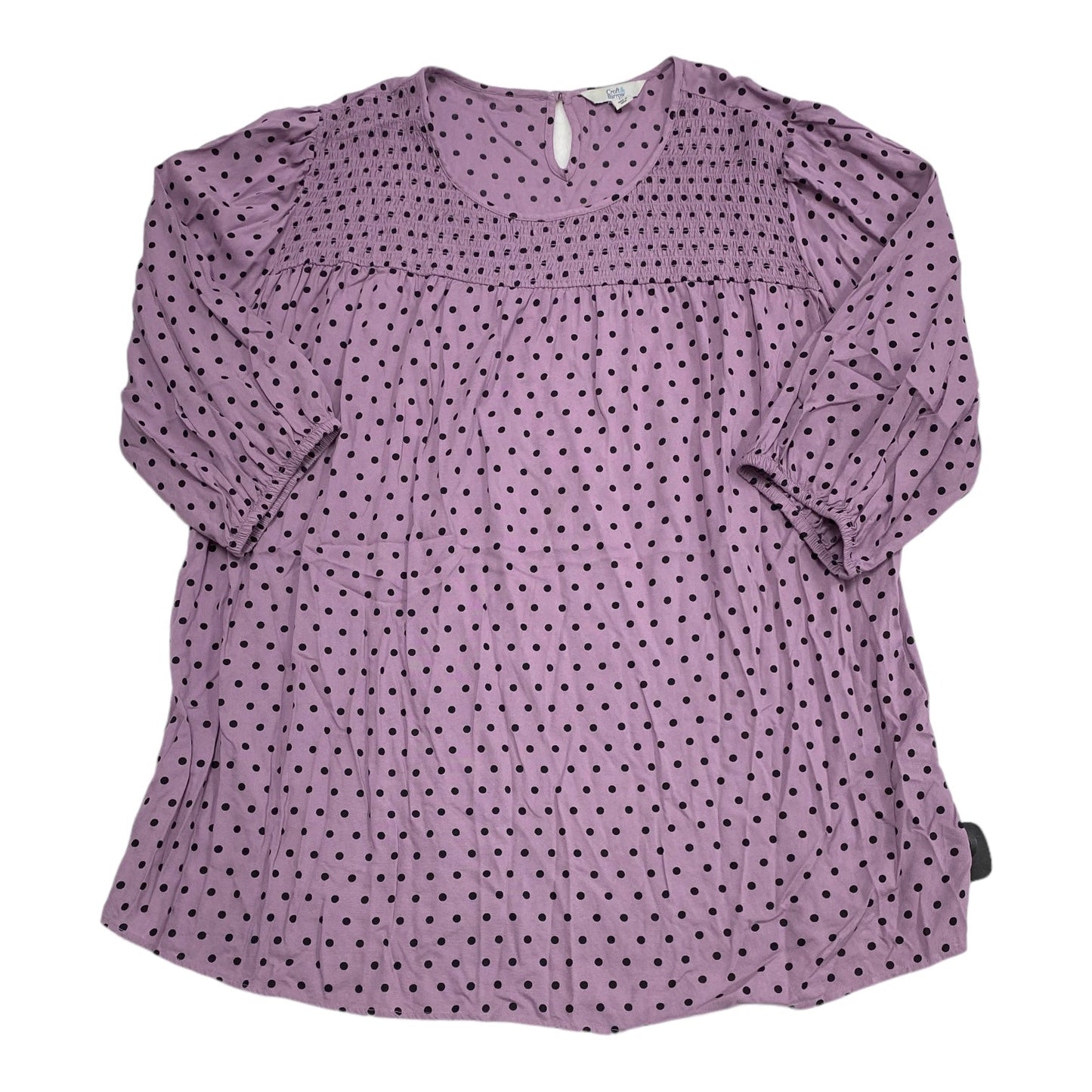 Polkadot Pattern Top Long Sleeve Croft And Barrow, Size 2x