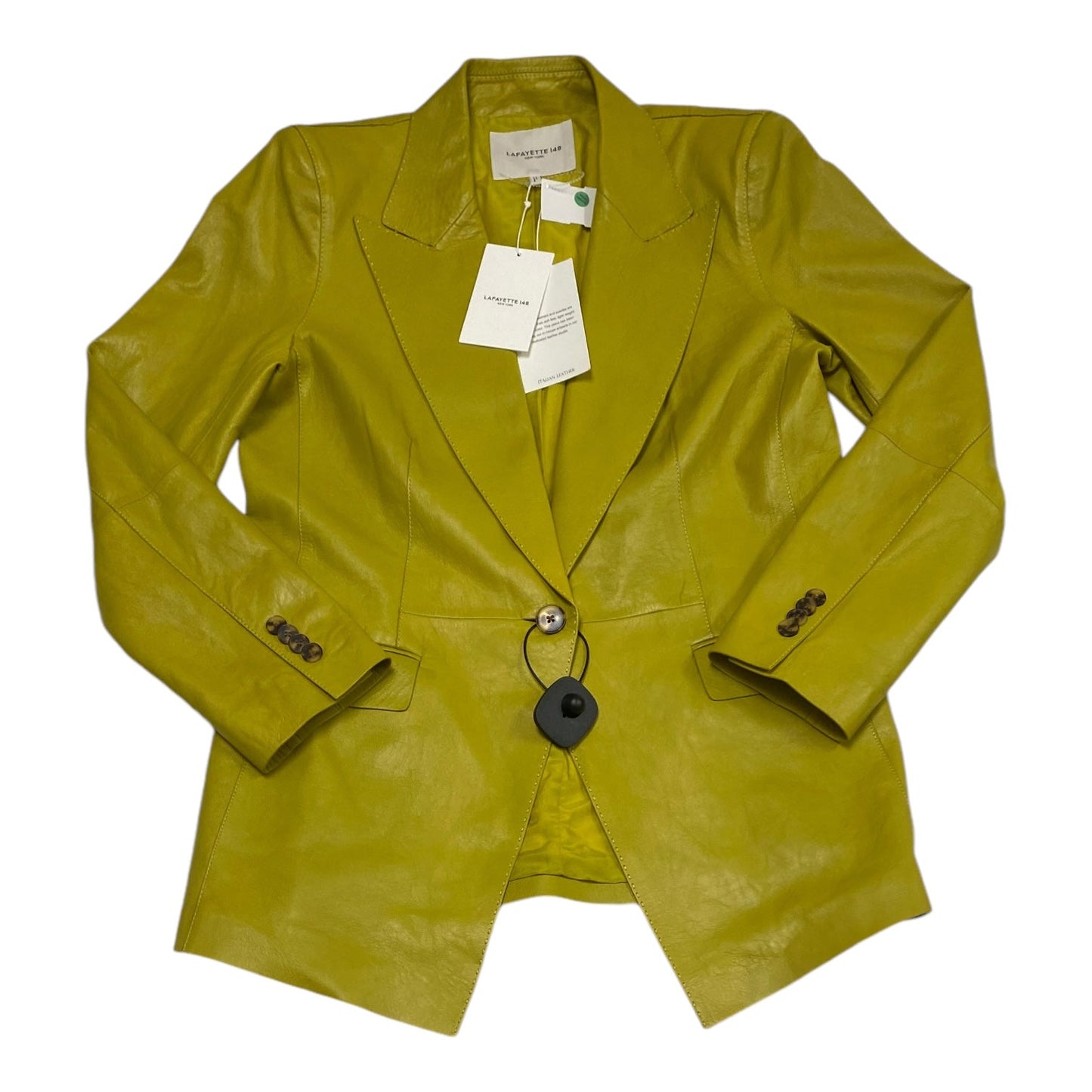 Blazer Designer By Lafayette 148 In Green, Size: M