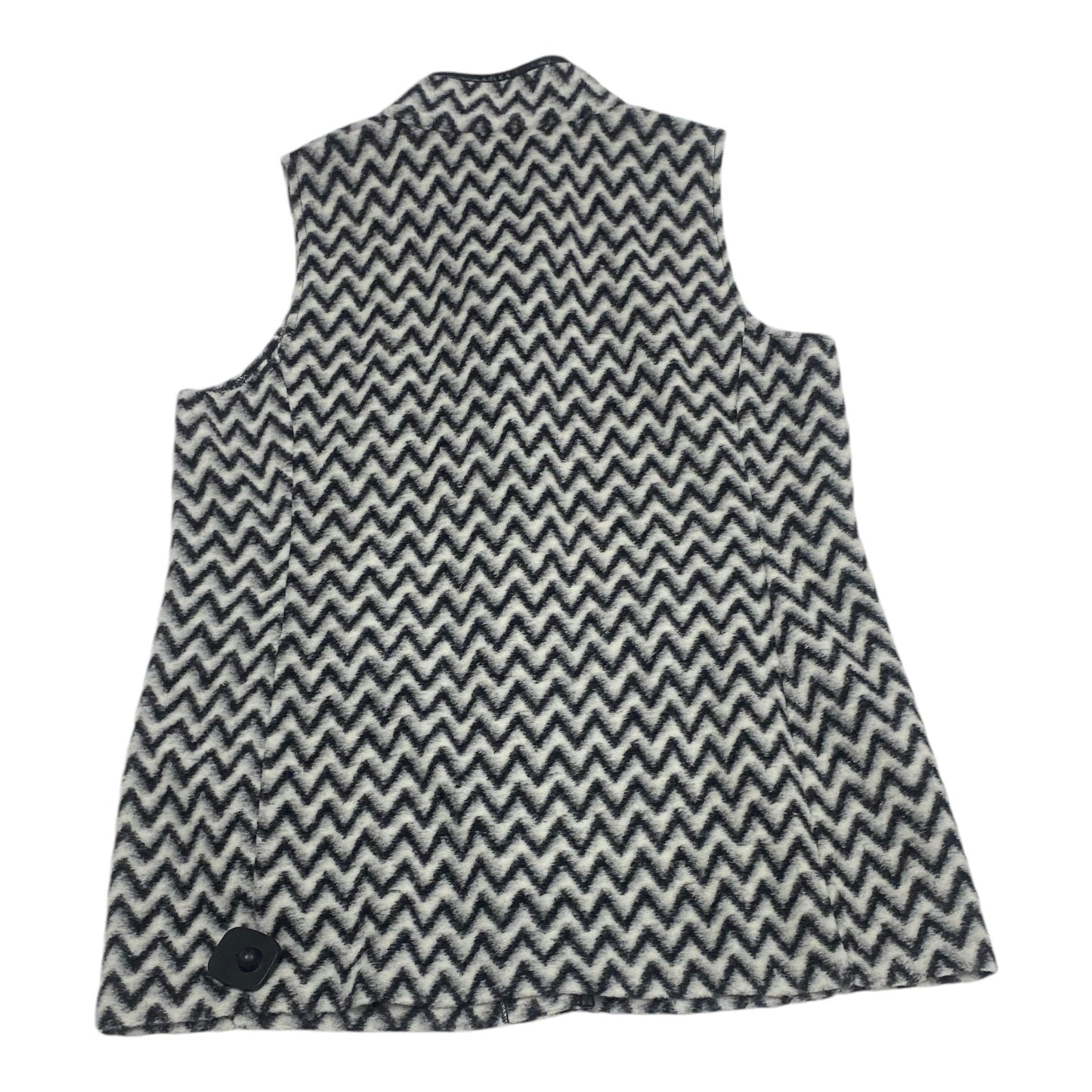 Vest Sweater By Chicos In Black & White, Size: L