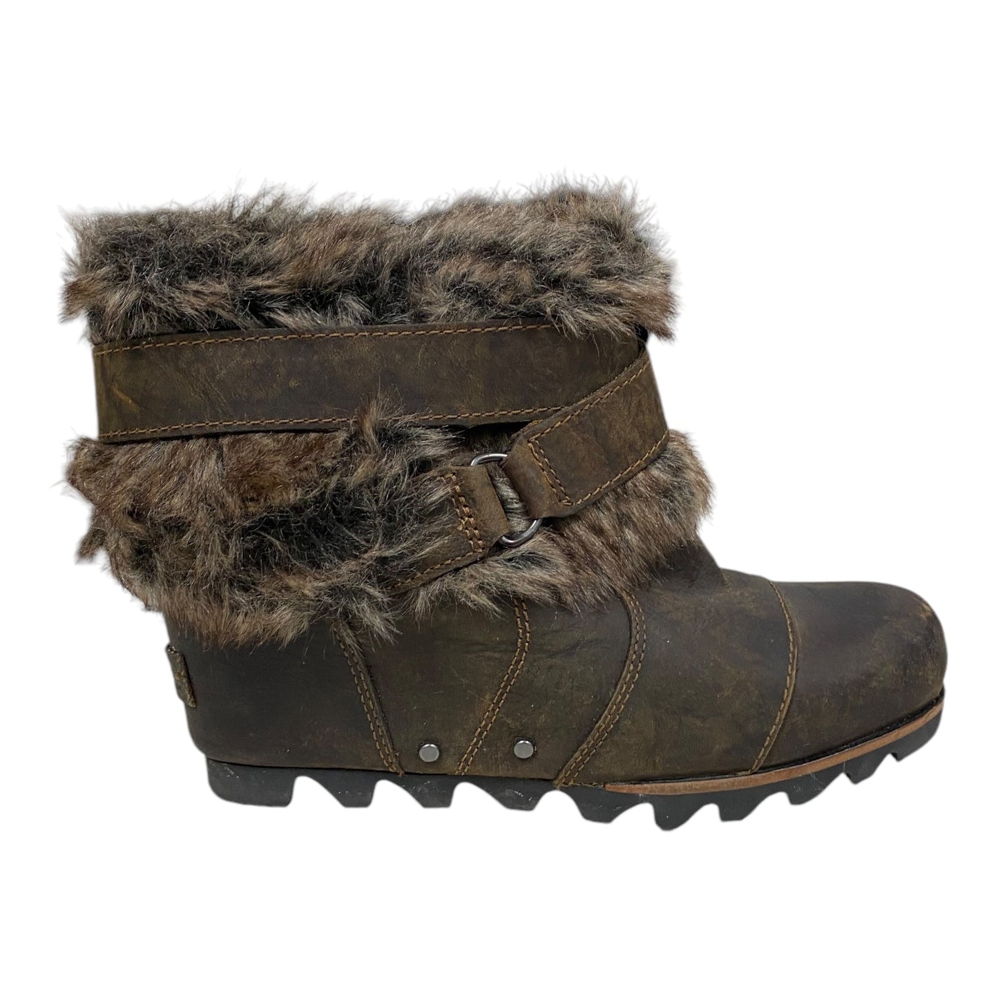 Boots Ankle Heels By Sorel In Brown, Size: 6