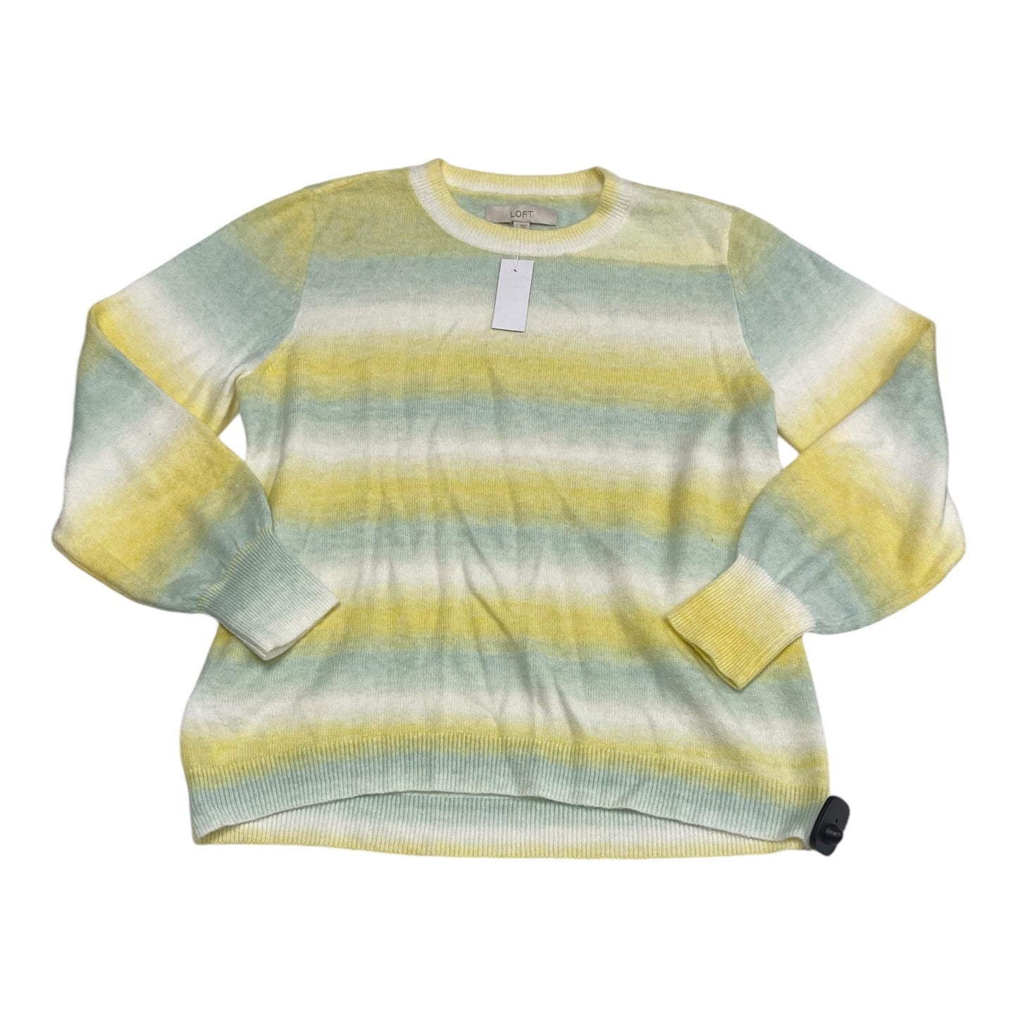 Sweater By Loft In Green & Yellow, Size: L