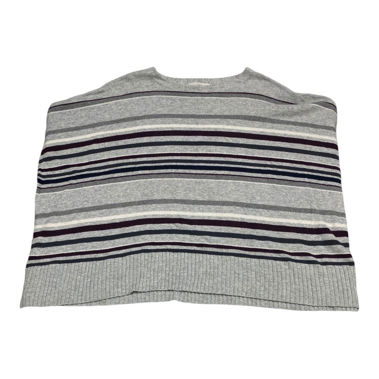 Poncho By Loft In Striped Pattern, Size: M