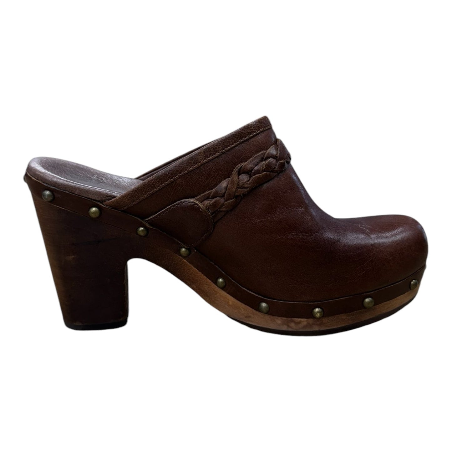 Boots Ankle Heels By Ugg In Brown, Size: 9